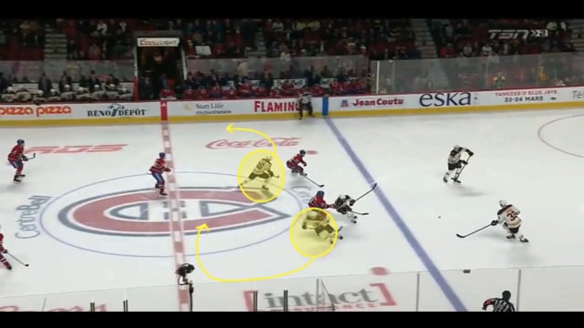 Center Ice Face Off Play by Boston Bruins
