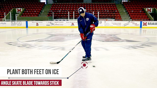 Receiving Puck in Skates